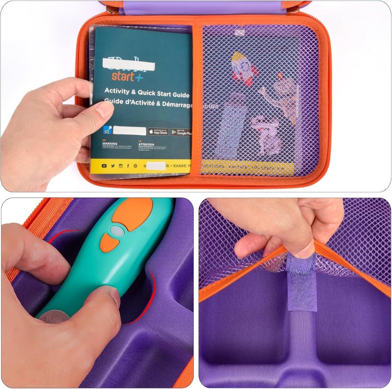 casmilee Case Compatible with 3Doodler Start+ Essentials 3D Pen Set, Art Activity Set Storage for Educational STEM Toy, Hold Plastic Filaments Strands- Purple - Image 5